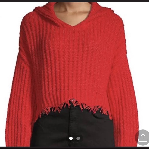 Gorgeous NWT ♥️WILDFOX DISTRESSED HOODED SWEATER. Beautiful red for Valentine’s - Picture 7 of 7